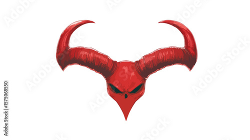 Sinister Red Horns Headband on Scary Monster Vector