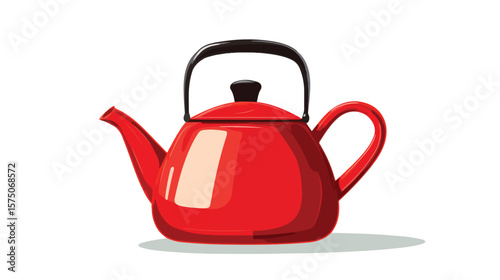 Modern Red Kettle Isolated on White Background for Kitchen Designs