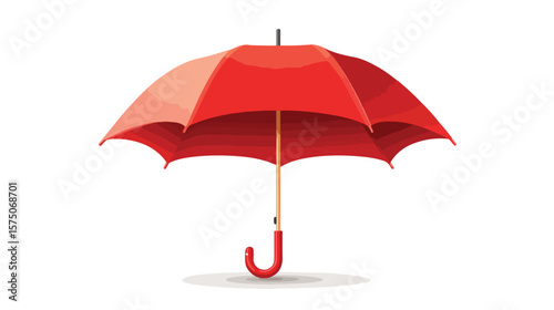 Vibrant Red Umbrella Icon Isolated on White Background