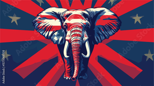 Republican Political Party Animal Vector Illustration