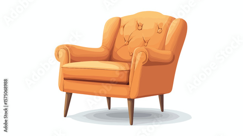 Elegant Retro Peach Armchair with Comfortable Design
