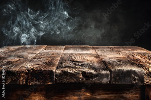Rustic Surface with Ethereal Smoke Rising Up
