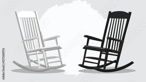 Modern Rocking Chair Black and White Vector Icon
