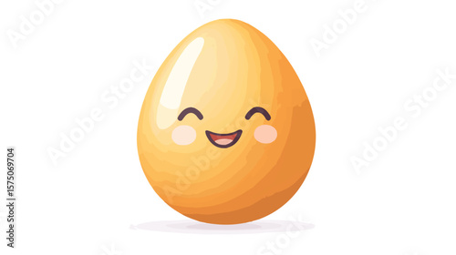 Cheerful Egg Vector Graphic on White Background