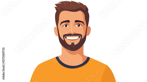 Cheerful Smiling Man in Flat Design Vector Illustration
