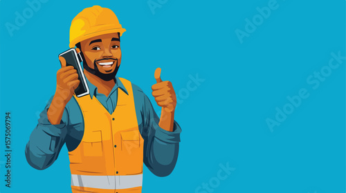 Happy African American Woman Smiling and Showing Thumbs Up