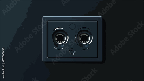 Modern Socket Clip Art Design Isolated on Black Background