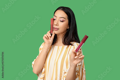 Beautiful Asian woman with ...