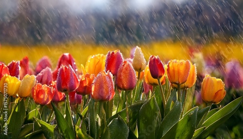tulips wet after rain april showers bring may flowers 93206