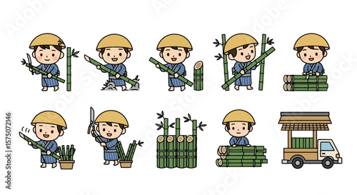 Bamboo Craftsman: A Step-by-Step Illustration