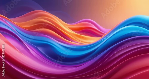 Vibrant Abstract Waves in Bold Colors with Smooth Curves and Patterns
