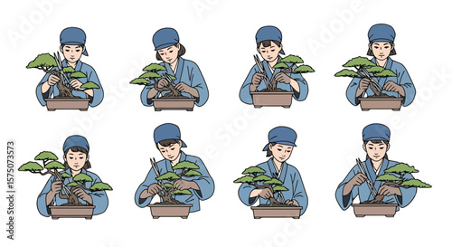 Bonsai Pruning Process: Illustrated Gardening Steps