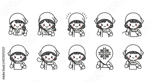 Farm Girl Character Set: Cute, Simple, and Versatile