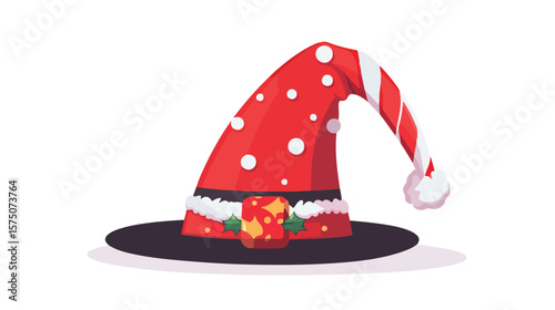 Enchanting Magic Hat with Candy Cane Illustration on White Background