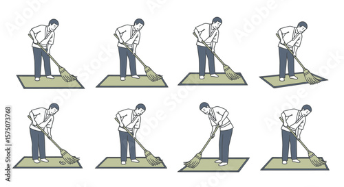 Sweeping Sequence: Home Cleaning Animation Frames