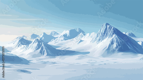 Clear Winter Mountain Landscape Horizon View