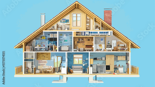 Modern House Renovation Icon Collection Flat Vector Design