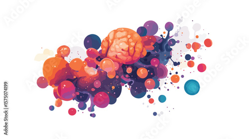 Human Alveoli with Pneumonia Cartoon Design