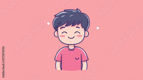 Playful Boy with Winking Kiss Face Emoji on Trendy Icon, Cute Flirty Expression for Designs