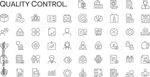 Wallpaper Mural Illustration of quality control icons depicting business management and analysis Torontodigital.ca