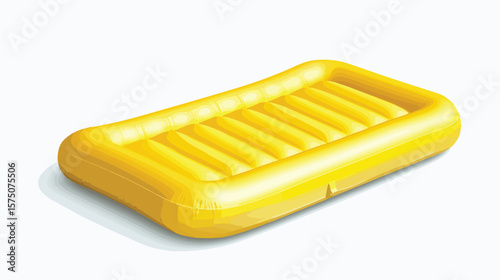 Bright Yellow Inflatable Water Mattress for Pool on Sunny Day