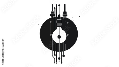 Infuse Black and White Flat Vector Icon Design