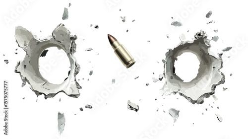 Isolated Bullet Holes PNG with Transparent Background for Graphic Design Projects