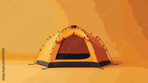 Isolated Orange Dome Tent with Clipping Path - Professional Outdoor Camping Gear