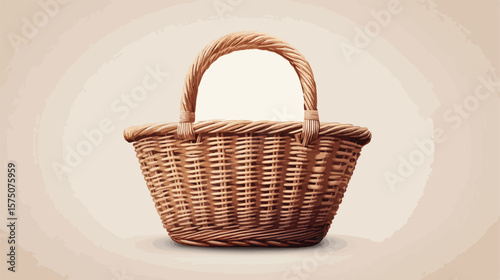 Elegant Isolated Picnic Basket Design Vector Illustration
