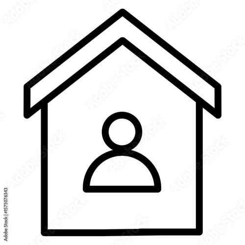 Stay At Homevector line icon design