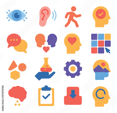 Knowledge types modern flat .visual, auditory, kinesthetic, logical, verbal, interpersonal, intrapersonal, spatial, abstract, experiential, procedural, declarative, episodic,