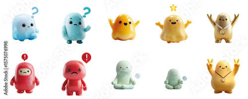 Pack de Iconos 3D Emocionales: Personaje Lindo para Marketing Digital, Diselo UI,