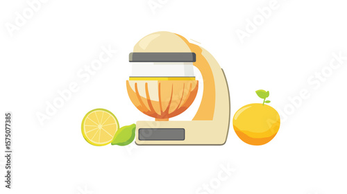 Juicer Squeezer Flat Vector Icon on White Background