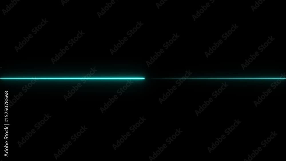 glowing horizontal neon lines streaming across on the screen. Straight neon line animation glowing background video on animated moving led light screen box 3d rendering,  