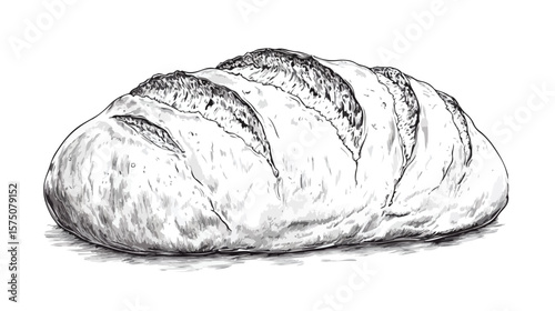 Fresh Loaf of Bread Isolated on White Background for Bakery Concept