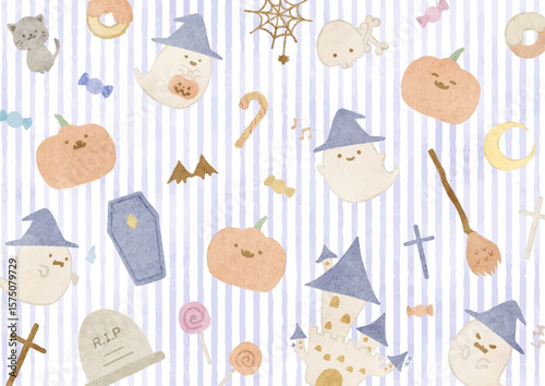 可愛いハロウィーンの背景イラスト