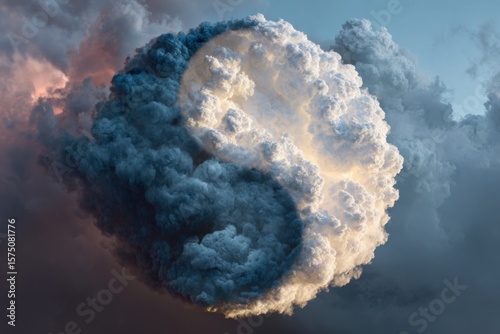 Nature Sky Clouds Abstract Symbol Yin Yang Balance Harmony