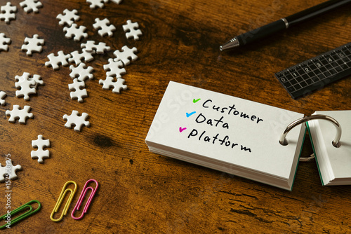 There is word card with the word Customer Data Platform. It is as an eye-catching image.