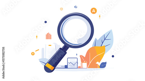 Magnifying Glass Vector Isolated on White Background for Precise Search and Examination