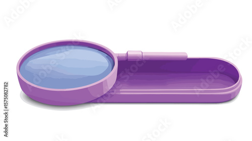 Professional Magnifying Glass with Purple Plastic Case on Flat Surface