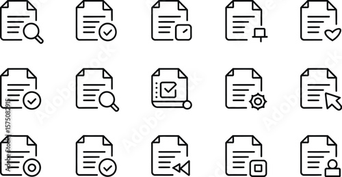 Wallpaper Mural Fifteen document icons with various symbols on a white background in a grid layout Torontodigital.ca
