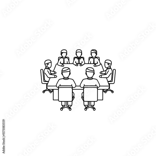 Business meeting with professionals engaged in discussion around a conference table