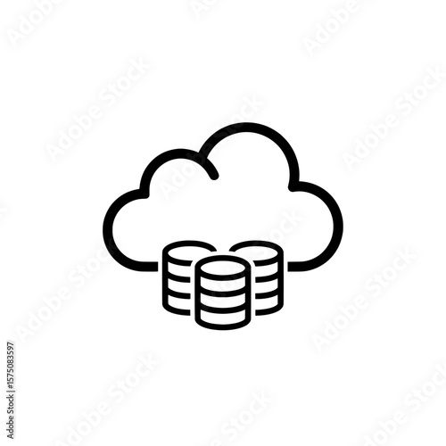 Cloud with coins symbolizing financial technology and online banking
