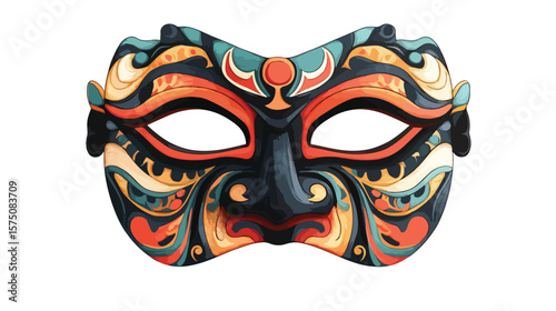 Creepy Halloween Mask Vector Illustration for Spooky Designs