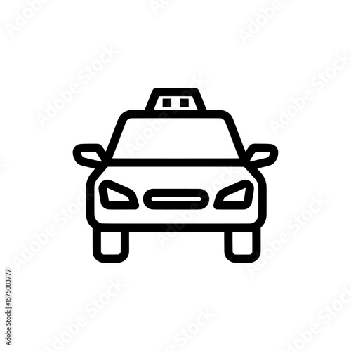 Simple taxi car icon for urban transportation and travel