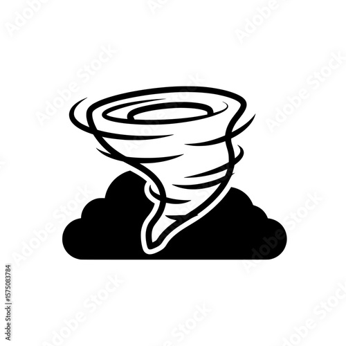 Tornado swirling above a cloud with dynamic motion effect