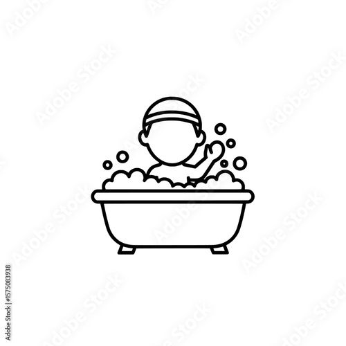Child enjoying a bubble bath with playful foam and splashes