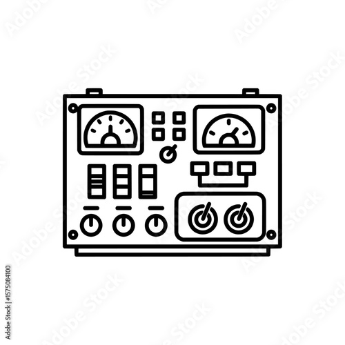 Control panel with gauges and switches for monitoring systems
