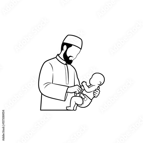 Man holding a baby in a gentle and caring manner