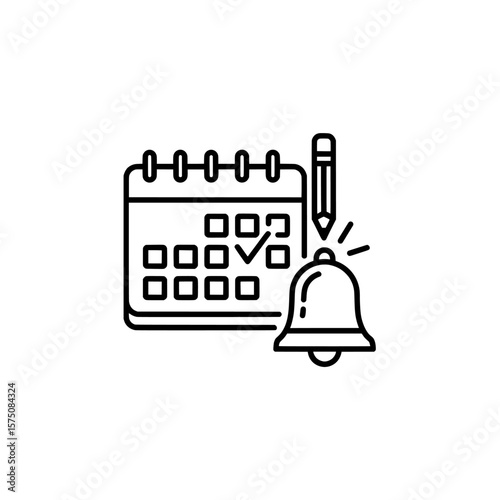 Schedule reminders with calendar and bell icon for effective time management